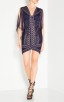 Herve Leger Renata Pointelle Crochet Fringe Dress 