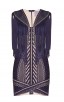 Herve Leger Renata Pointelle Crochet Fringe Dress 