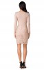 Herve Leger Bandage Dress Long Sleeve Keyhole Nude