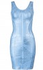 Herve Leger Bandage Dress Foil Blue V Neck