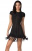 Herve Leger Kale Haylee Eyelet Fringe Dress Black