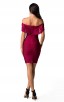 Herve Leger Bandage Dress Off Shoulder Flouncing Red