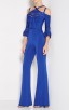 Herve Leger Vivica Royal Blue Bandage Wide Leg Jumpsuit