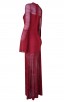 Herve Leger Multi-Textural Chevron Pointelle Gown Red