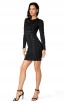 Herve Leger Bandage Dress Long Sleeve Lace Sequins Black