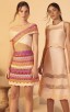 Herve Leger Bandage Dress Flared Off Shoulder Cut Out Pink