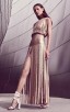 Herve Leger Bandage Dress Long Gown Tassels Foil Gold