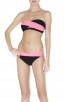 Herve Leger Bandage Dresses Strapless Bandage Bikini Black Pink Bicolor