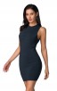 Herve Leger Celebrity Bandage Dresses O neck Sleeveless Navy