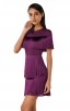 Herve Leger Bandage Dress O Neck Tassels Purple