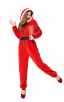 Fancy Party Homewear Adult Coral Velvet Christmas Jumpsuit Costume