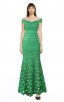  Herve Leger Bandage Dress Long Gown Off Shoulder Crisscross Green