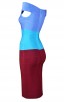 Herve Leger Bandage Dress Off Shoulder Colorblock Blue Red