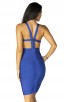 Herve Leger Bandage Dresses Halter Blue Backless