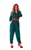 Fancy Party Homewear Adult Coral Velvet Christmas Jumpsuit Costume