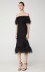 Herve Leger Ostrich Feather-Trimmed Bandage Dress