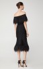 Herve Leger Ostrich Feather-Trimmed Bandage Dress