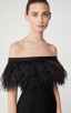 Herve Leger Ostrich Feather-Trimmed Bandage Dress