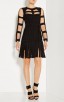 Herve Leger Brielle Chiffon Detail Dress Black