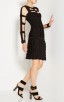 Herve Leger Brielle Chiffon Detail Dress Black