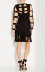 Herve Leger Brielle Chiffon Detail Dress Black