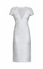 Herve Leger Irdsopalco Avery Foiled Bandage Applique Dress