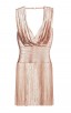 Herve Leger Naomi Foil Draped Bandage Dress 