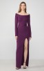 Herve Leger Off-The-Shoulder Long Sleeve Gown