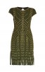 Herve Leger Kale Haylee Eyelet Fringe Dress