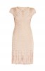 Herve Leger Bare Combo Haylee Eyelet Fringe Dress