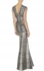 Herve Leger Leslie Woodgrain Foil Print Gown