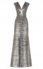 Herve Leger Leslie Woodgrain Foil Print Gown