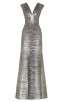 Herve Leger Leslie Woodgrain Foil Print Gown