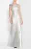 Herve Leger Sophia Metallic Foil Mermaid Gown