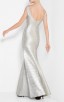 Herve Leger Sophia Metallic Foil Mermaid Gown