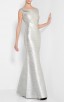 Herve Leger Sophia Metallic Foil Mermaid Gown