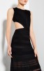 Herve Leger Black Alondra Pointelle Bandage Gown