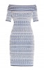 Herve Leger Lacey Plaited Lace Off-Shoulder Dress