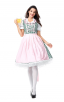 Womens Pink Cute Dress Oktoberfest Fraulein Costume