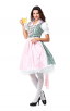 Womens Pink Cute Dress Oktoberfest Fraulein Costume