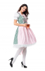 Womens Pink Cute Dress Oktoberfest Fraulein Costume