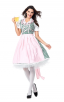 Womens Pink Cute Dress Oktoberfest Fraulein Costume