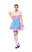 Womens Short Multicolor Dress Oktoberfest Fraulein Costume