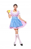 Womens Short Multicolor Dress Oktoberfest Fraulein Costume