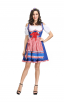 Oktoberfest Dirndl Dress Plaid Cosplay Costume 