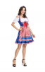 Oktoberfest Dirndl Dress Plaid Cosplay Costume 