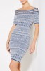 Herve Leger Lacey Plaited Lace Off-Shoulder Dress