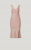 Herve Leger Metallic Picot Scoop Neck Dress