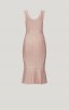 Herve Leger Metallic Picot Scoop Neck Dress