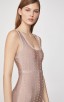 Herve Leger Metallic Picot Scoop Neck Dress